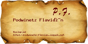 Podwinetz Flavián névjegykártya